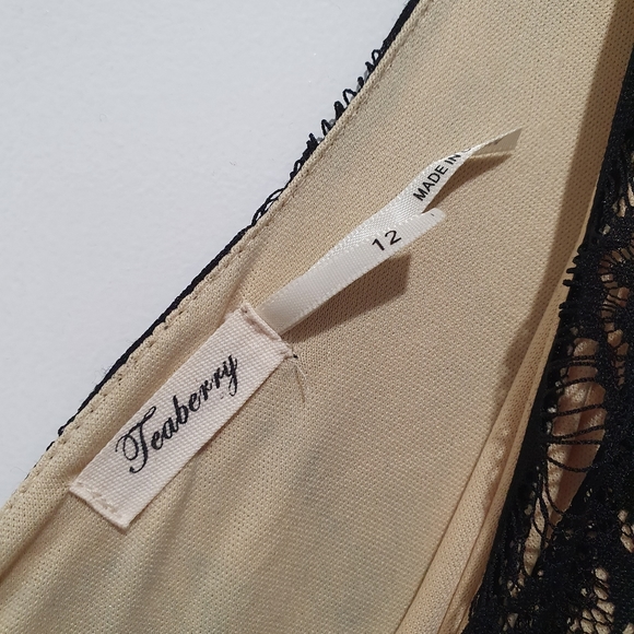 Teaberry size 12 black cocktail dress with lace - Picture 4 of 5